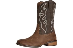 J's.o.l.e Men's Cowboy Western Boots Durable Comfortable Wide Square Toe Boots
