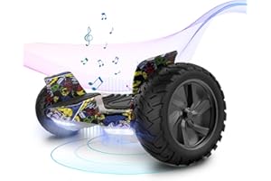 ELEKGO 8,5 pollici Hoverboard fuoristrada con luce LED Bluetooth, controllato da APP, adatto per adolescenti e adulti