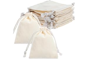 Tyqour 12 sztuk małych woreczków z juty, 8 x 10 cm, małe woreczki jutowe ze sznurkiem do ściągania, woreczki bawełniane, woreczki z juty, woreczki bawełniane, woreczki prezentowe, na biżuterię