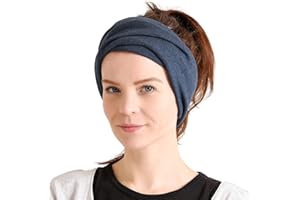 CHARM Womens Headband Neck Gaiter - Mens 100% Organic Cotton Hair Wrap Ear Warmer Circle Tube Scarf