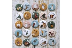 HERZWILD Calendrier de l'Avent avec chiffres numérotés de 1 à 25 pour calendrier de Noël DIY pour sacs de jute, épingles