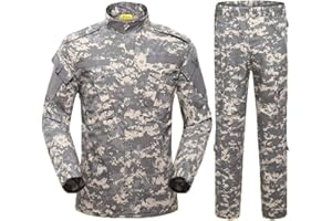 YAOTT Completo Tuta Militare da Combattimento da Uomo Antistrappo, Giacca Militare Pantaloni Tattici di Paintball BDU Uniforme Mimetico per Caccia, Boschi, Simulazioni di Guerra, Paintball