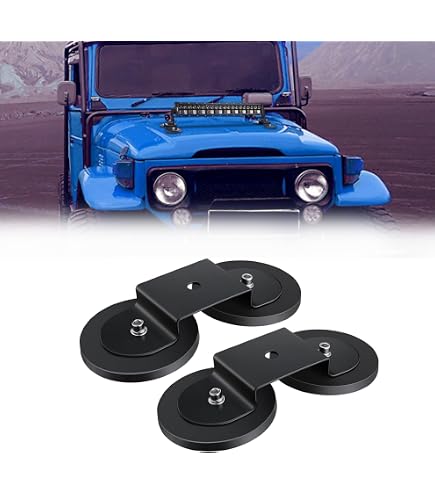 SKYWORLD Support Magnétique Fort 2 Pièces - Base Ventouse Pour Barres LED Et Phares De Travail Offroad
