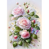 DPIDEA Diamond Painting Blumen – 5D Diamantbild, 30x40 Cm, Komplettes Set