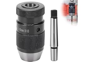 LQGTQO Portabrocas Sin Llave, Cono Morse de Liberación Rápida para Taladradora 1‑16 mm MT2 ‑ B16, Autoaprehensible Keyless Portabrocas Taladro, para Taladradora de Columna, Fresadora, Torno