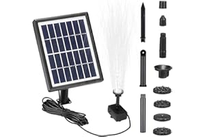 GXPJYCFOB Solar Fountain Pump, Solar Powered Water Fountain Kit with 8 Nozzles, Garden Floating Water Feature Pond Pump for Bird Bath, Pool, Patio, Water Cycling, Fish Tank Aquarium Outdoor Decoration (3.5W)