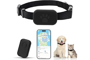 COLEESON Pet GPS Tracker for Small Dogs and Cats, No Monthly Fee No SIM Required, Compatible with iOS/Android, Global Tracking Device for All Cats Dogs and All Collars (E)