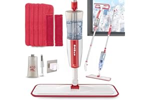 SDARISB Balai lave sol avec vaporateur，Spray Mop 2-in-1 Essuie-glace de sol avec fonction de pulvérisation avec 4 tampons en microfibre pour pour sol et fenêtre ，bois dur, marbre, stratifié, vinyle, carrelage