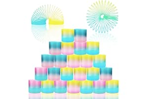 Gxhong Spirale Arcobaleno,24pcs Mini Molla Arcobaleno Rainbow Spirali Molla Arcobaleno Giocattolo Rainbow Spring Spirale,Utilizzato per Feste per Bambini,Giocattoli Educativi,Forma Rotonda