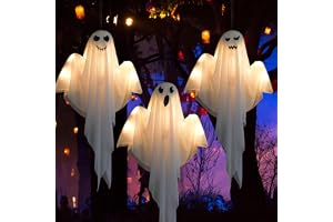 Höst 3 stycken halloween dekoration spöke med LED 60 cm vindsäckar läskig vindsäck halloween spöke hängande dekoration för in