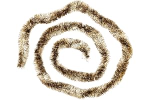 Ideen mit Herz Guirnalda deluxe de espumillón, bicolor, 4 cm de diámetro, 2 m de largo, guirnalda decorativa, de Navidad, decoración para fiestas (dorado y plateado metalizado)