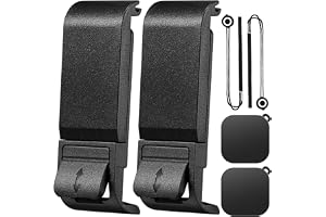 ZHUROUPU 2 st sidodörrskydd, ersättning för GoPro Hero 9 10 11 12 svart, utbytbart batterisidoöppningshus, dammskydd laddningsport batteriskydd med linsskydd