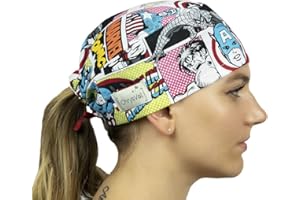 CHRYSVAL - Calot Court BD Marvel - Bonnet Chirugical Ou Calot Cuisine Unisexe 100% Coton Oeko-Tex - Réglable Avec Attaches