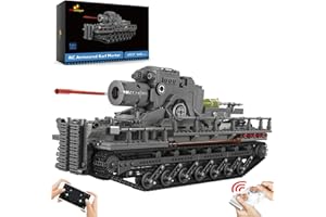 JMBricklayer Army Tank Toys Building Blocks Set 61517, WW2 RC Armoured Mortar Model Kit, Military Historical Collection Building Block for Ages 8+, Great Birthday Party Gifts for Teens, Adults