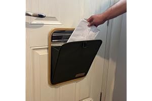 MAIL MORE® mail catcher basket - Post Bag - letter catcher for front door - mail catcher for letterboxes indoor - Metal Cloth Bamboo Door Post Box - Front Door Fabric Pocket