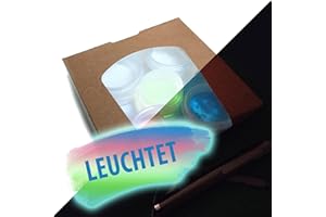 ‎LUMENTICS lumentics Set Glitzer mit UV-Lampe - 5x im Dunkeln leuchtendes Farbpulver. Nachleuchtende, phosphoreszierende Glitzerpulver. UV Pigmente Glitter für Farbe, Harz und Lack.