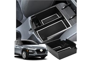 Ruiya Compatible con Hyundai Kona Hybrid N Line 2018-2023 Consola Central Caja de Almacenamiento, Caja Reposabrazos Kona Reposabrazos Organizador Bandeja Central Reposabrazos Kona Accesorio