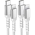 ULIFTUS USB C Lightning Cable [1M, 2Pack], Braided USB C iPhone Cable Nylon USB C to Lightning Lead PD Fast Charging Cord for Apple iPhone14 13 12 11 Pro Max Xs Xr X 8 7 6 Plus SE(Silver)