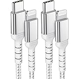 Cavo USB Tipo C Lightning 2M [2Pezzi], Nylon Intrecciato Cavo USB C iPhone Cavetto Type C Lightning PD Power Delivery Compati