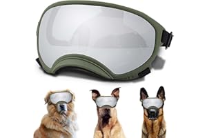 NICERINC PET Dog Sunglasses, Dog Goggles with Adjustable Strap, UV Protection, Windproof, Suitable for Large Medium-Dogs, Dogs Eyes Protection