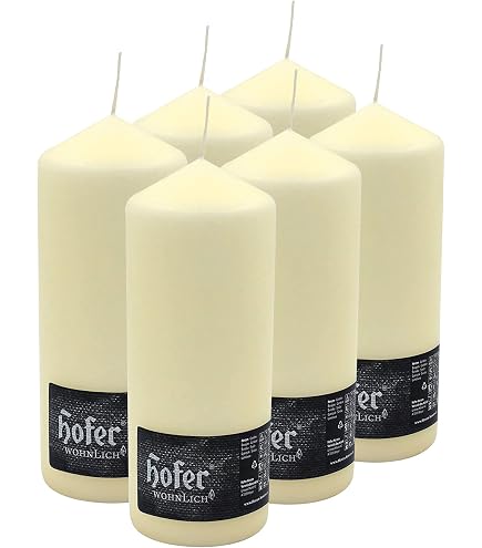 Bougies Colonnes Blanches Hofer - 10x20cm - Lot De 3 - 110h De Combustion - Sans Goutte