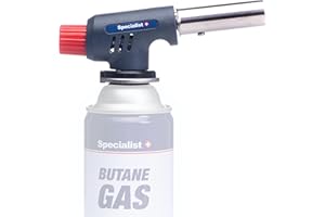 Specialist+ Brûleur à gaz au butane basique – Brûleur à flamme avec allumage automatique – Température de combustion jusqu'à 1300 °C – Puissance 1,3 kW – Convient comme brûleur de cuisine