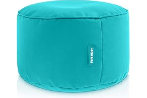 Green Bean© Sgabello a sacco 25x45cm con imbottitura in perle EPS – Pouf Cuscino Poggiapiedi per poltrona a sacco – Cuscino per pavimento bambini e adulti – solleva le gambe siediti Turchese