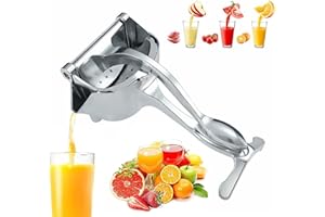 GENERIC Cast Iron Juicer Squeezer - Max Extraction Hand Press Lemon Juicer Hand Press Heavy Duty Countertop Squeezer for Fresh Orange Juice, Durable Citrus Fruit Squeezer, Easy to Clean (Sliver-1)