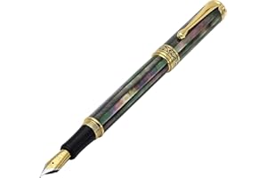 Wieczne pióro Xezo Maestro, cienki wkład. Ręcznie wykonane z oceanicznego tahitańskiego czarnego Mother of Pearl. Pozłacane 18-karatowym złotem. Numerowane, iridescentne, żadne nie jest takie samo