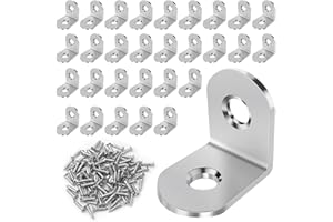 YFLeomry 30 Stück Winkelverbinder Edelstahl 20x20mm Metallwinkel 90 Grad Rostfreie Edelstahl Winkel für Möbelbau & Regalaufbau Wnkelverbinder mit Bohrung DIY Holzverbinder