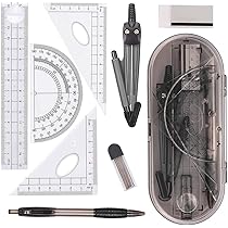 Mr. Pen- Geometry Set, 13 Pcs, Compass For Geometry Compass, Geometry Kit Set With Terproof Storage Box, Math Compass, Geometry Set For School, Compass Math, Protractor And Compass Set, Purple