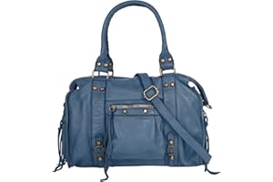 Samantha Look Sac shopping Femme cuir véritable | Made in Italy, Sac à bandoulière vintage, sac de transport avec fermeture éclair, grand sac à anses en cuir 021061