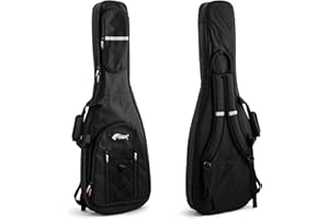 Tiger Music Pełnowymiarowa torba na gitarę elektryczną – wyściełana torba do przenoszenia, czarna