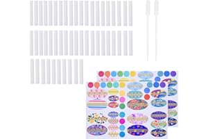 Kare & Kind Wick Replacement Kit - for Refillable Nasal Inhaler Tubes - Kit Contains: 50 Cotton Fiber Replacement Wicks, 78 Writable Stickers, 2 Mini Droppers - DIY Personal Health Care