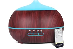 HAPPTWS Diffusore di oli essenziali per umidificatore Aromi: Diffusori ad ultrasuoni da 500 ml con telecomando - Vaporizzatore per aromaterapia con luce a LED per camera da letto Ufficio Spa