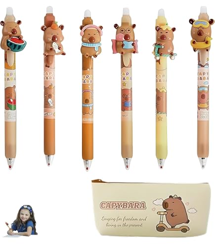 DV DESIGN 1 penna nera Capybara - Animali selvatici Animali Animali Stazionario Scuola Attrezzatura Insegnante Amico Bambini Ragazze Ragazzi #80761