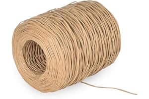 ZIMOER 200M Fil de Fer Rotin de Papier Naturel diamètre de 2 mm- Cordelettes en Papier Durable, Flexible et Robuste - Fil de Papier Kraft idéal pour DIY et Jardinage