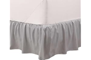 Martex Queen Bed Skirt Ruffle Easy Fit Microfiber 15" Drop Hotel Quality Grey