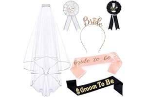 Rmeet Velo Da Sposa Bride To Be Fascia,Bianco Velo Sposa Con Pettine + Oro Bride To Be Satin Sash Per Festa Nozze Hen Party Matrimonio Accessori - Foto 5