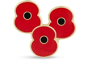 THE ROYAL BRITISH LEGION Royal British Legion Red Enamel Poppy Trio Pin