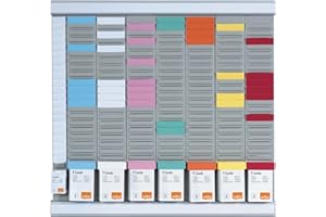 Nobo - Kit Planning Hebdomadaire Mural à Fiches T, 7 Colonnes & 24 Fentes, Indice 2, Fiches T Multicolores & Index Inclus, 2911080