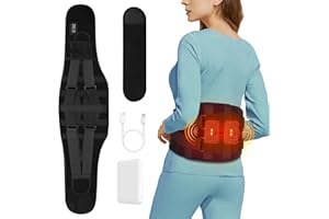 TOPPELIGHT Vibrationsmassage Wärmegürtel Rücken, Kabellos Heizgürtel Massagegerät mit 5000mAh Akku, 3 Wärmestufen & 3 Massagemoden & Timing-Funktion, 152cm Verstellbarer Klettverschlussband (M-XL)