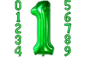 IEFOAH 40in Green Balloon Number 1, Helium Foil Mylar Green 1 Balloon for 1st Birthday Party Decoration Wedding Anniversary