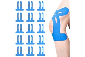KASURE 15 Pièces Bande Kinesiologie Genou,Doux Pour La Peaus Trap Genou,Respirant Et Imperméable Tape Kinesiologie,Bande Kinesiologie,Convient à La Course à Pied et Au Fitness (Bleu)