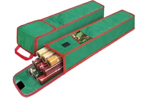 DIJIA Christmas Wrapping Paper Storage- 2 Pcs Gift Wrapping Paper Storage Bag Fabric Storage Bag for Craft Paper Post Paper Rolls-Green
