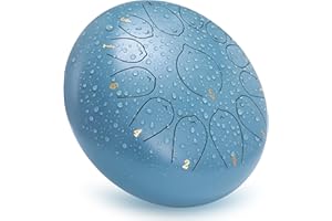 VixxNoxx Rain Drum for Outside Garden, 12 Inches 13 Notes Steel Tongue Drums Handpan Percussion Instrument for Yoga Meditation & Sound Therapy, Adult Gift with Bag, Mallets & Songbook (Moss Blue)
