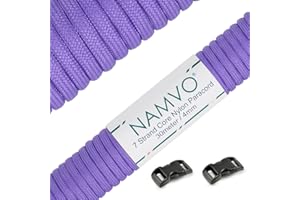 Namvo 550 Paracord Mil Spec Type III 7-?y?owy linka spadochronowa d?ugo?? ca?kowita 30,5 m / 30 metrów, jasnofioletowy
