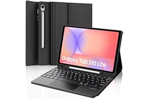 FOGARI Teclado con Touchpad para Samsung Tab S10 Lite/S10 FE/S9 FE 10.9", Funda para Galaxy Tab S10 Lite con Español Ñ Teclado Bluetooth con Trackpad para Tablet Samsung S10 Lite/S10 FE, Negro