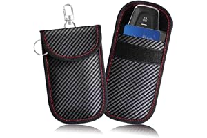 Brillirare 2-pakiety torebek Faraday na breloki, małe etui Faraday na klucze samochodowe blokujące sygnał RFID, zabezpieczenie blokujące wejście bez klucza, antykradzieżowa klatka osłaniająca etui