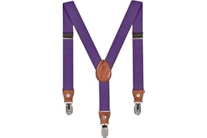 DEBAIJIA Bretelles Enfants Réglable et Élastique 3 Clips Y Forme en Cuir BéBé Garçon Fille Pantalon Accessoires- Variété Couleurs